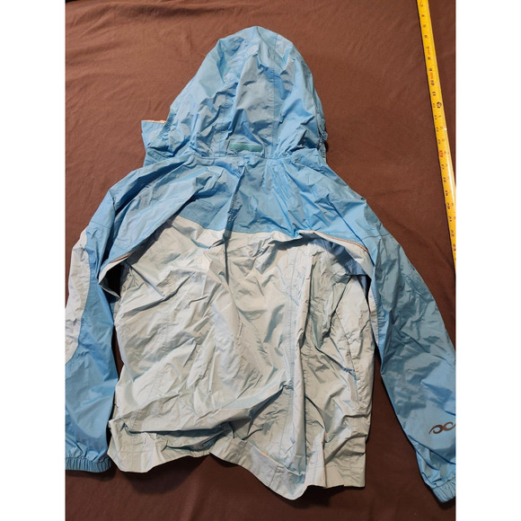 Marmot Jacket Girl's Large Blue‎ Full Zip Windbreaker Rain Jacket Hooded Youth - Picture 8 of 8